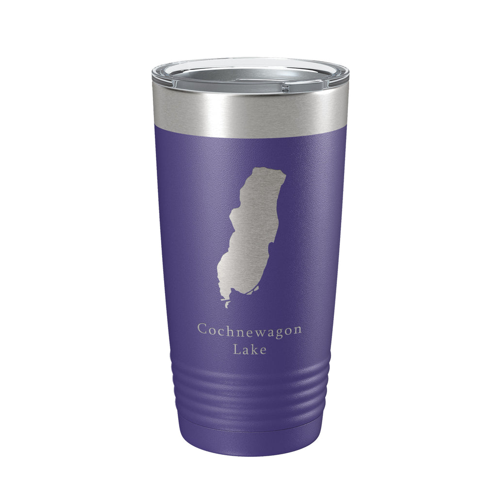 Cochnewagon Lake Pond Map Tumbler Travel Mug Insulated Laser Engraved Coffee Cup Maine 20 oz