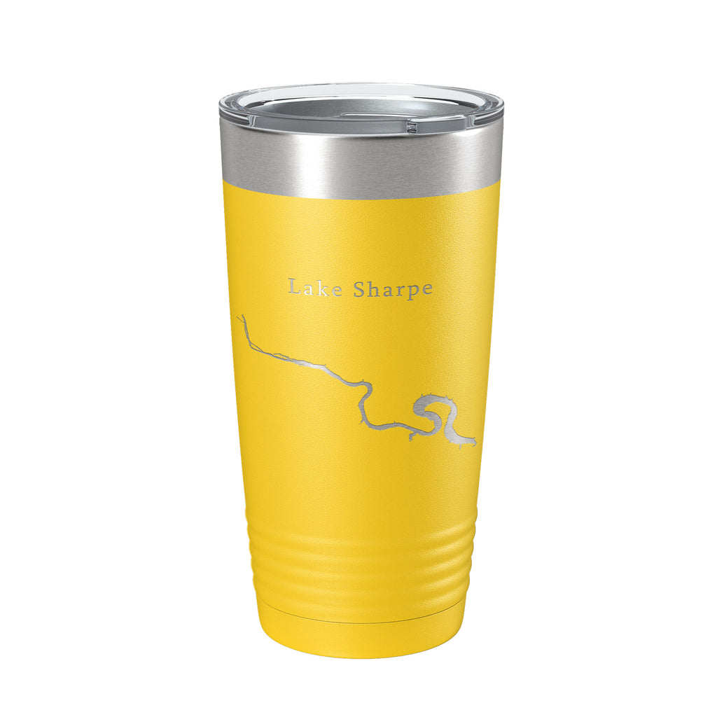 Lake Sharpe Map Tumbler Travel Mug Insulated Laser Engraved Coffee Cup South Dakota 20 oz