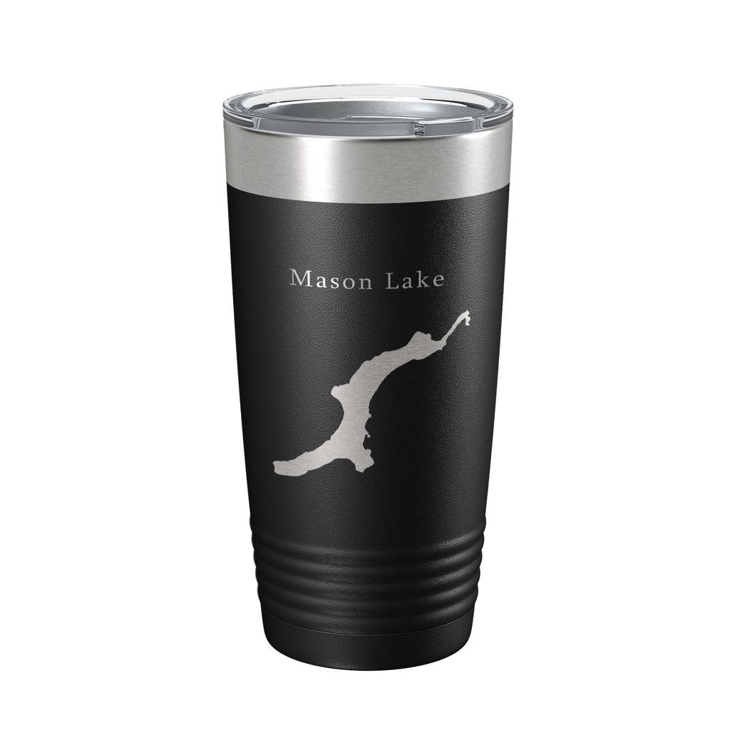 Mason Lake Map Tumbler Travel Mug Insulated Laser Engraved Coffee Cup Washington 20 oz