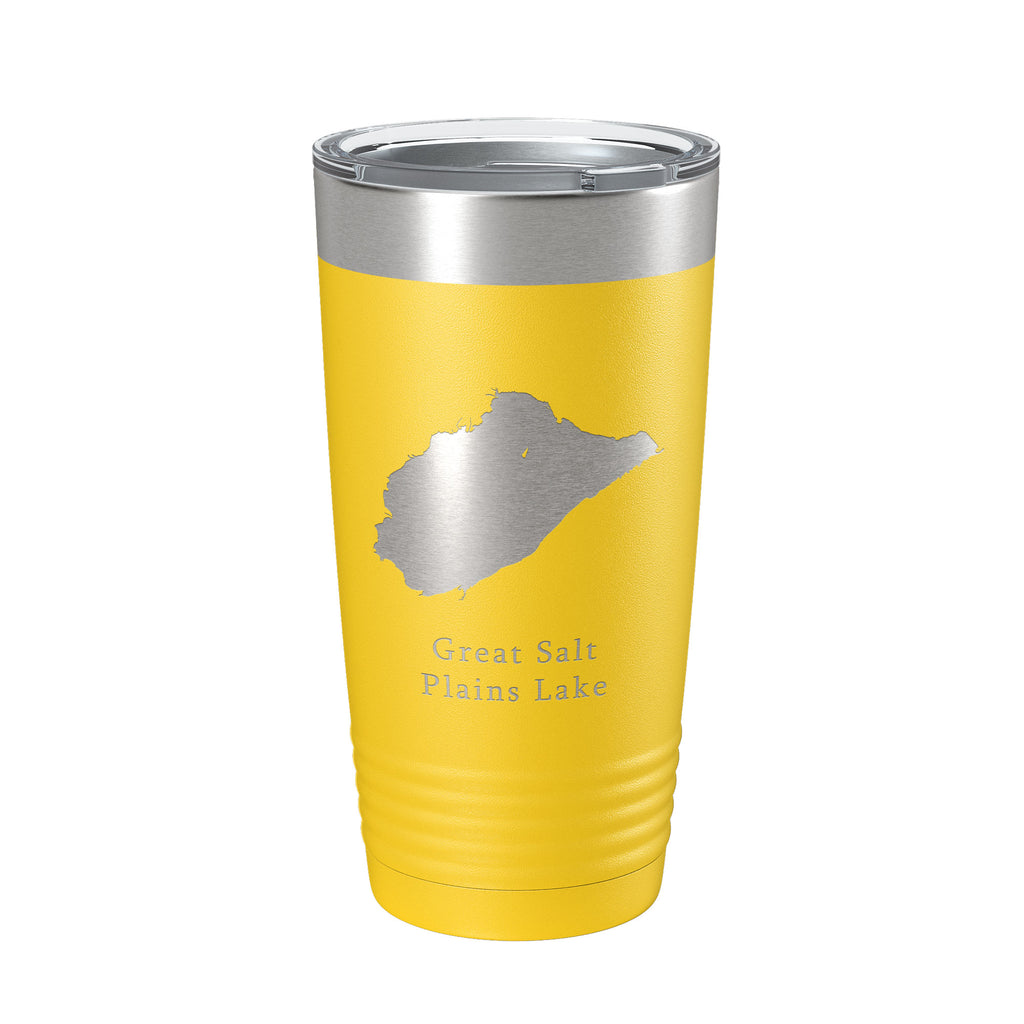 Great Salt Plains Lake Map Tumbler Travel Mug Insulated Laser Engraved Coffee Cup Oklahoma 20 oz