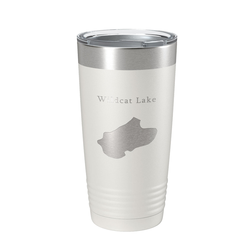 Wildcat Lake Map Tumbler Travel Mug Insulated Laser Engraved Coffee Cup Banner Elk North Carolina 20 oz