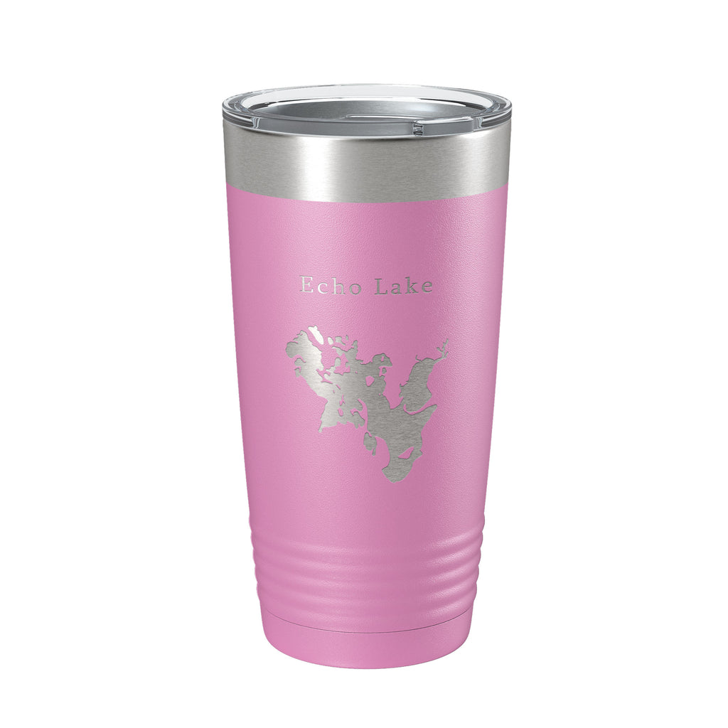 Echo Lake Map Tumbler Travel Mug Insulated Laser Engraved Coffee Cup Montana 20 oz