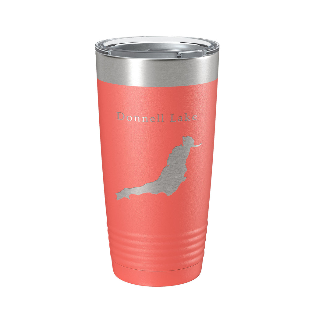 Donnell Lake Map Tumbler Travel Mug Insulated Laser Engraved Coffee Cup California 20 oz