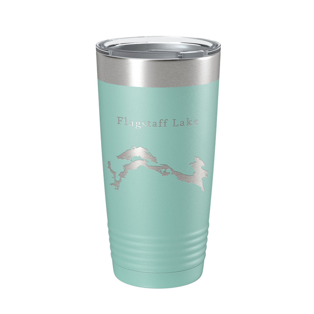 Flagstaff Lake Map Tumbler Travel Mug Insulated Laser Engraved Coffee Cup Maine 20 oz