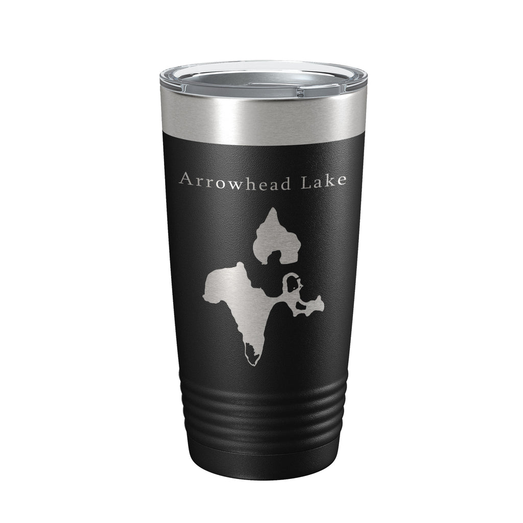 Arrowhead Lake Map Tumbler Travel Mug Insulated Laser Engraved Coffee Cup Poconos Pennsylvania 20 oz