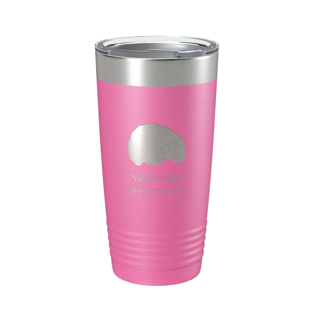 Neenoshe Reservoir Tumbler Lake Map Travel Mug Insulated Laser Engraved Coffee Cup Colorado 20 oz