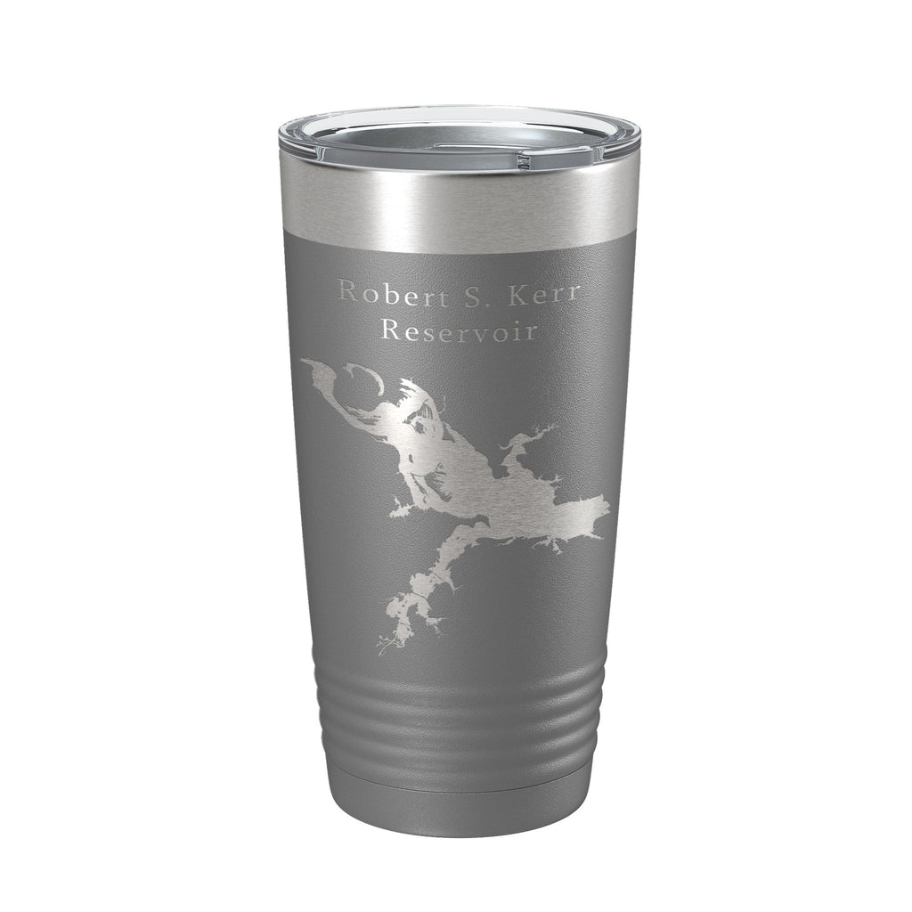 Robert S. Kerr Reservoir Tumbler Lake Map Travel Mug Insulated Laser Engraved Coffee Cup Oklahoma 20 oz
