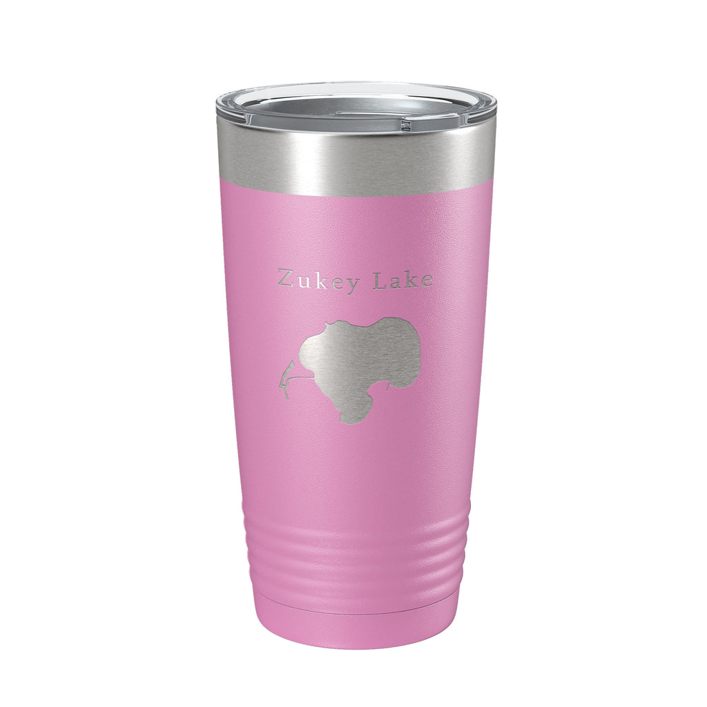Zukey Lake Map Tumbler Travel Mug Insulated Laser Engraved Coffee Cup Huron River Chain of Lakes Michigan 20 oz