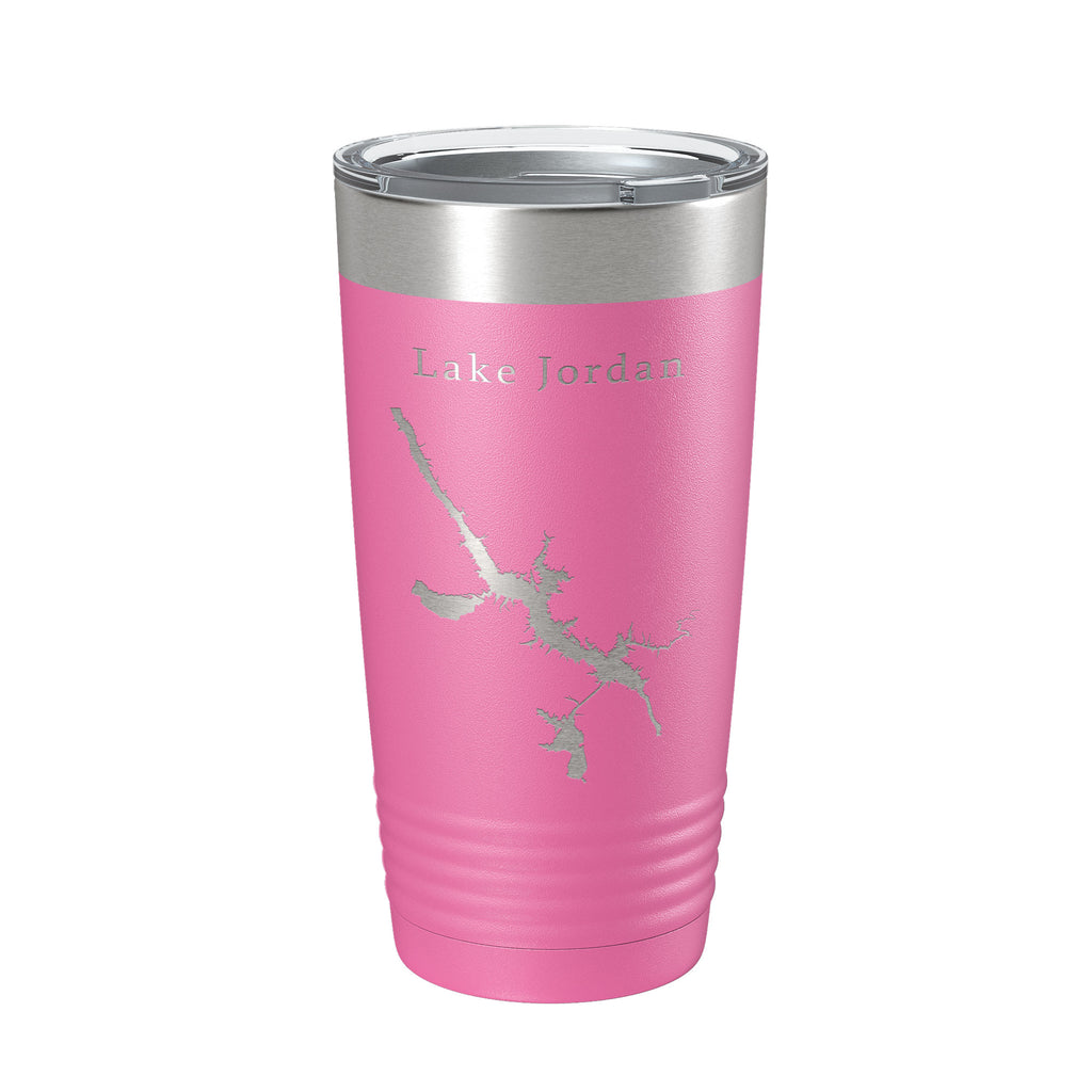 Lake Jordan Map Tumbler Travel Mug Insulated Laser Engraved Coffee Cup Alabama 20 oz