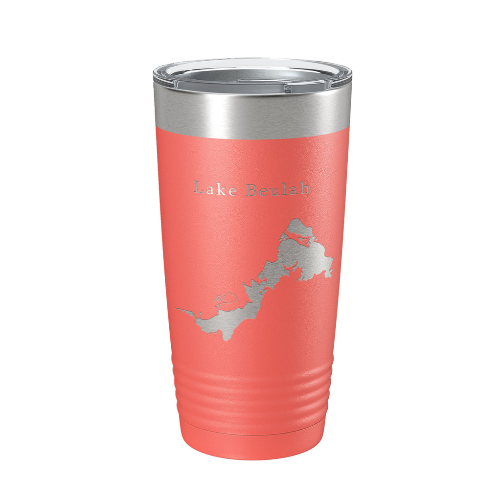 Lake Beulah Map Tumbler Travel Mug Insulated Laser Engraved Coffee Cup Wisconsin 20 oz