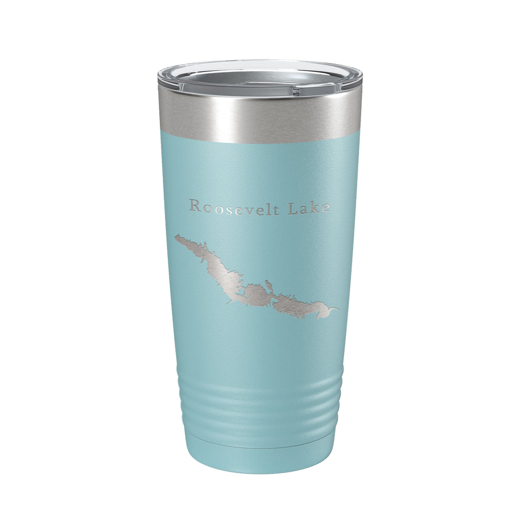 Theodore Roosevelt Lake Map Tumbler Travel Mug Insulated Laser Engraved Coffee Cup Arizona 20 oz