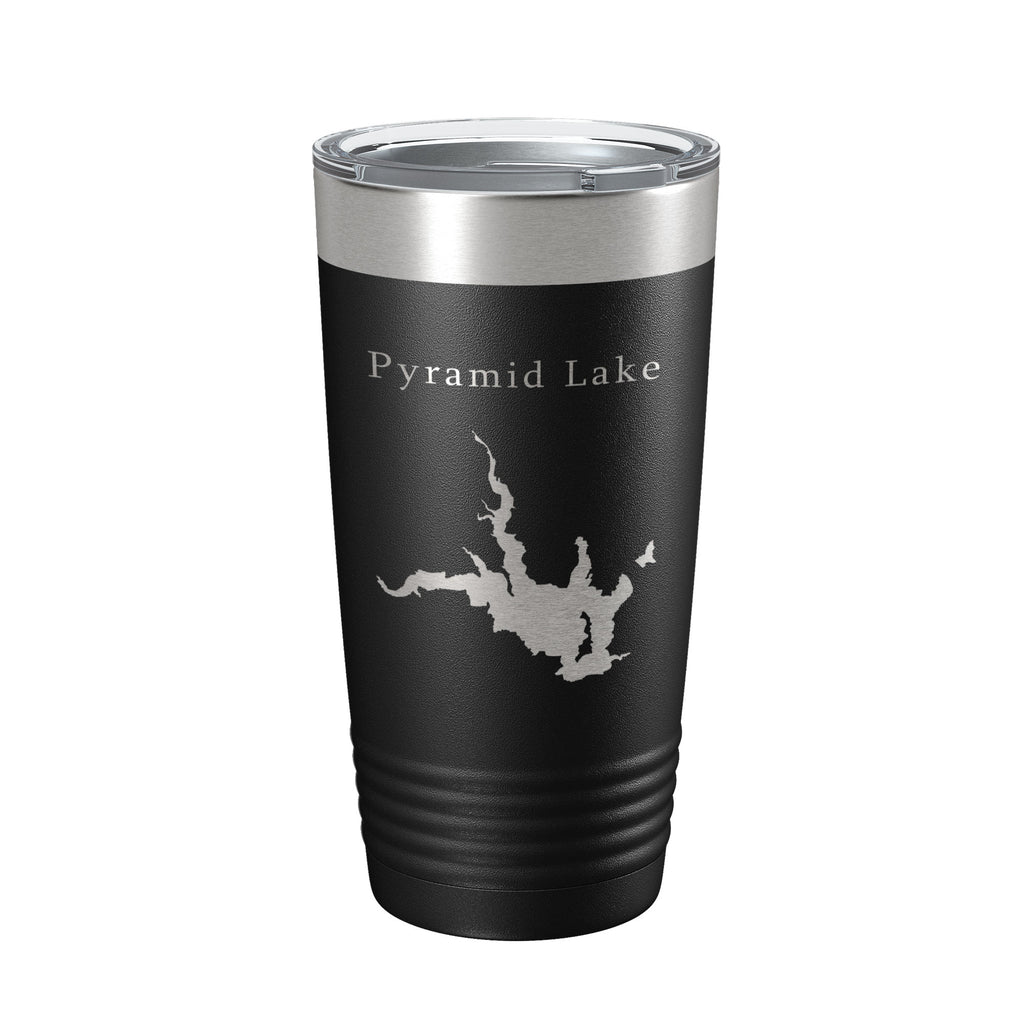 Pyramid Lake Map Tumbler Travel Mug Insulated Laser Engraved Coffee Cup California 20 oz
