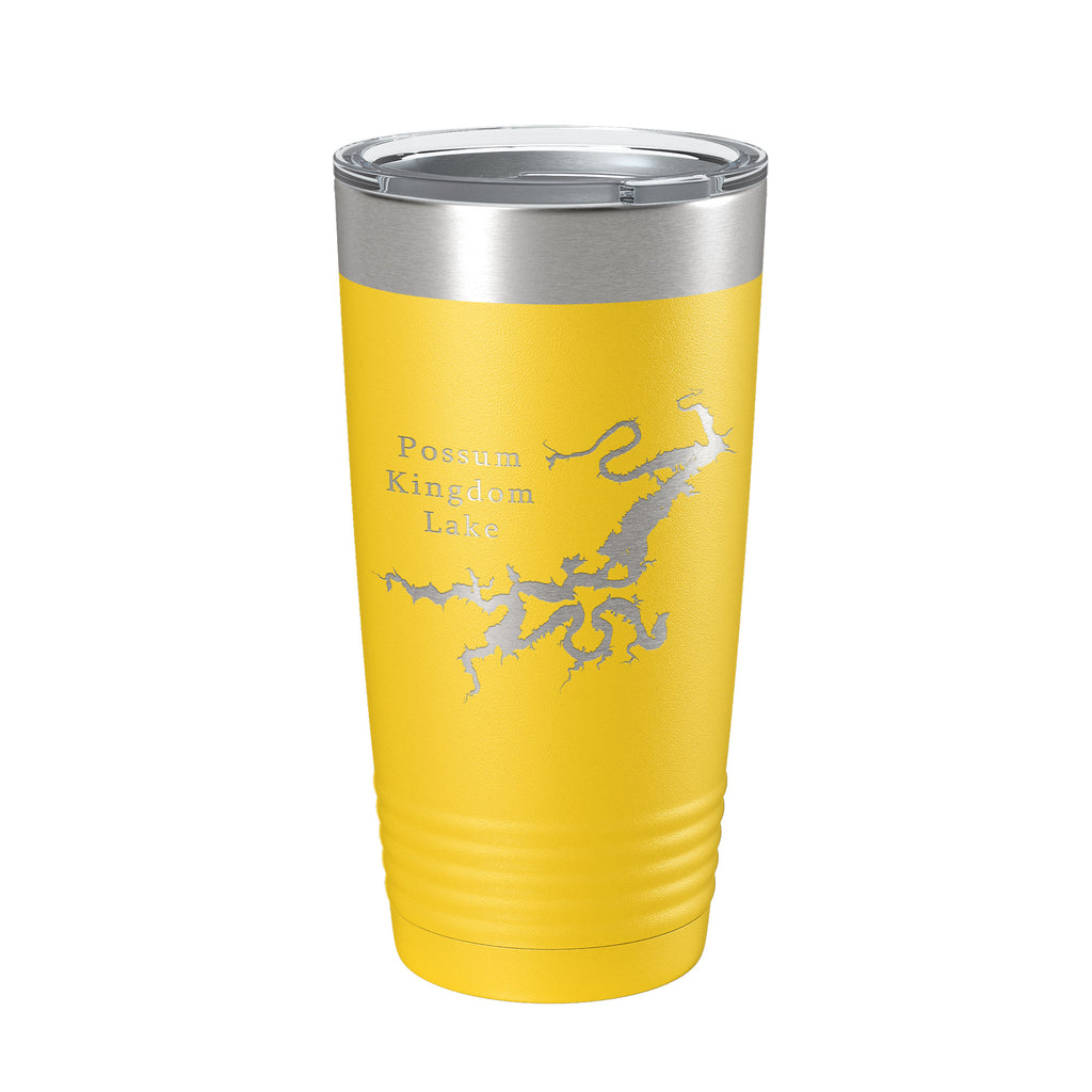 Possum Kingdom Lake Map Tumbler Travel Mug Insulated Laser Engraved Coffee Cup Texas 20 oz