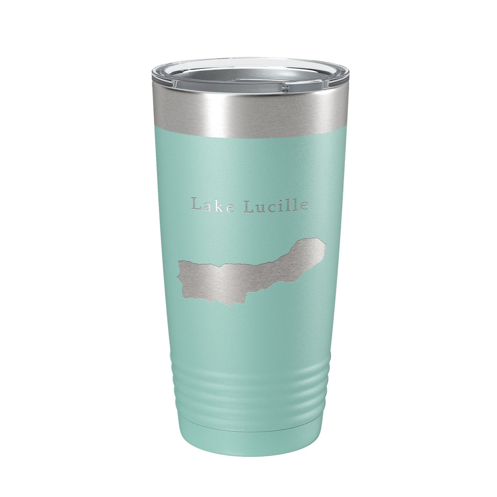 Lake Lucille Map Tumbler Travel Mug Insulated Laser Engraved Coffee Cup Alaska 20 oz