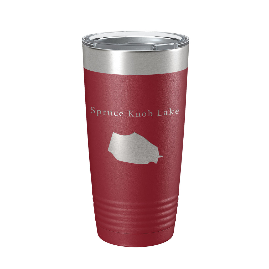 Spruce Knob Lake Map Tumbler Travel Mug Insulated Laser Engraved Coffee Cup West Virginia 20 oz