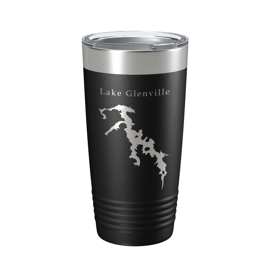Lake Glenville Map Tumbler Travel Mug Insulated Laser Engraved Coffee Cup North Carolina 20 oz