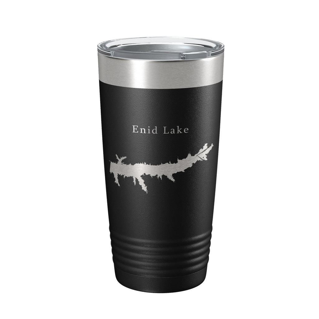 Enid Lake Map Tumbler Travel Mug Insulated Laser Engraved Coffee Cup Mississippi 20 oz