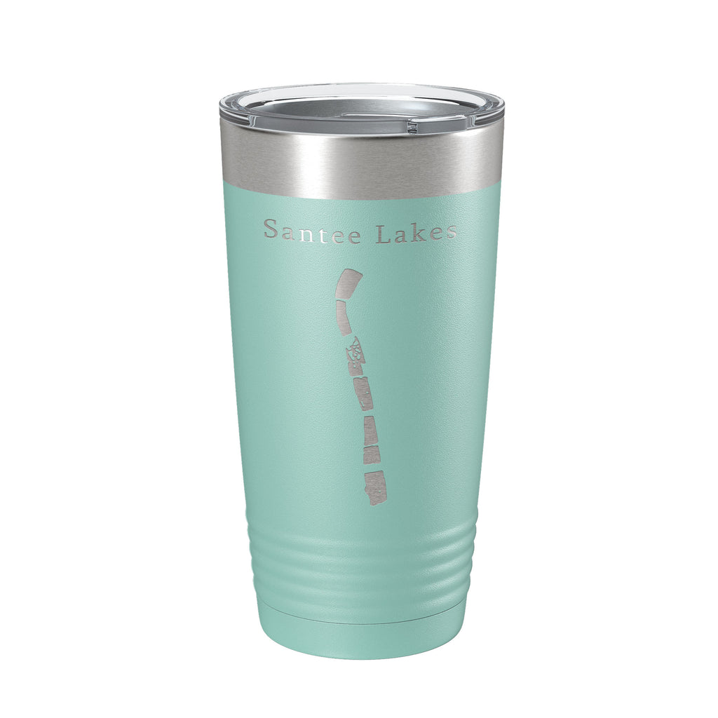 Santee Lakes Map Tumbler Travel Mug Insulated Laser Engraved Coffee Cup California 20 oz