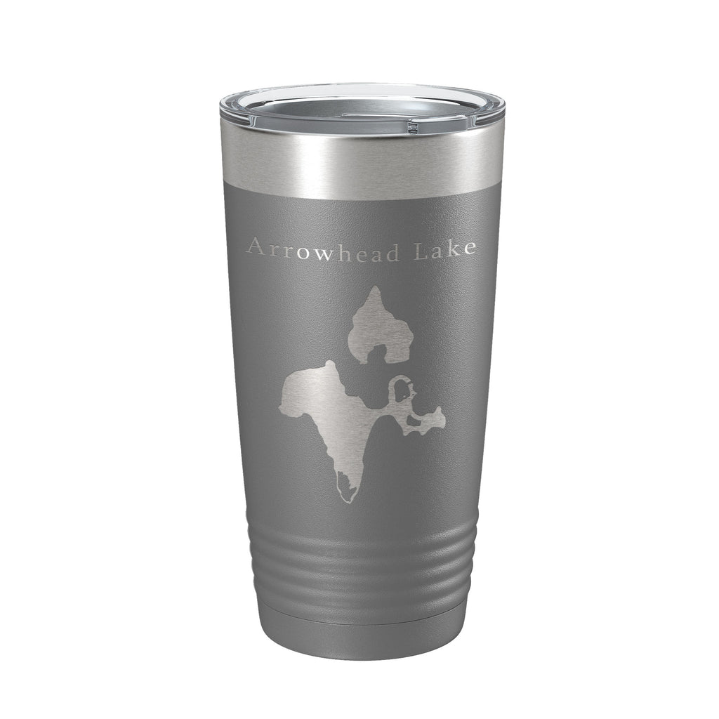 Arrowhead Lake Map Tumbler Travel Mug Insulated Laser Engraved Coffee Cup Poconos Pennsylvania 20 oz