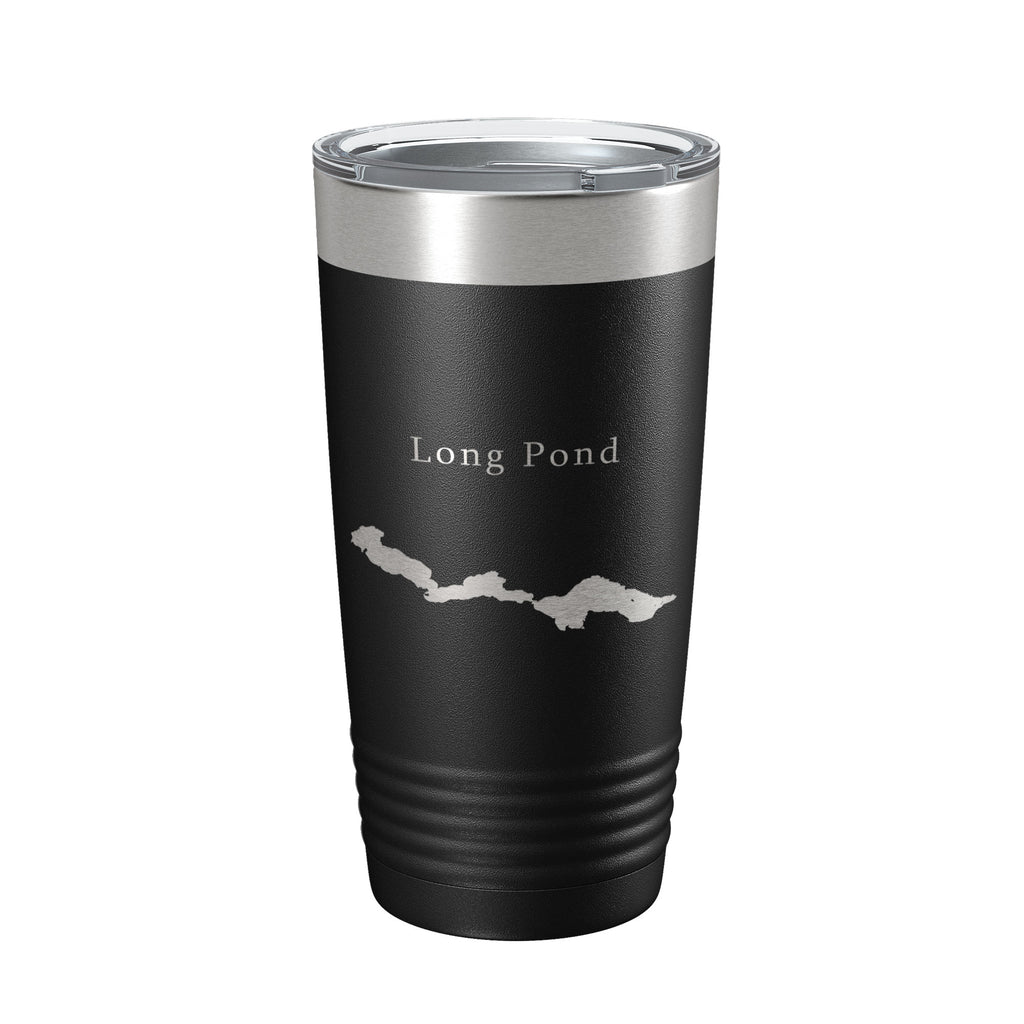 Long Pond Tumbler Lake Map Travel Mug Insulated Laser Engraved Coffee Cup Maine 20 oz