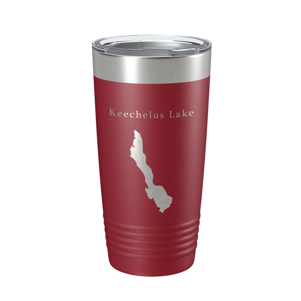 Keechelus Lake Map Tumbler Travel Mug Insulated Laser Engraved Coffee Cup Washington 20 oz