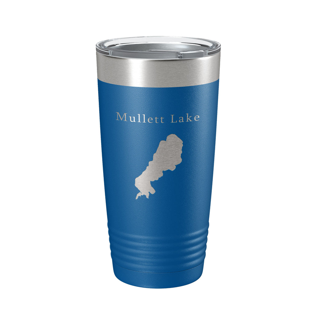 Mullett Lake Map Tumbler Travel Mug Insulated Laser Engraved Coffee Cup Michigan 20 oz