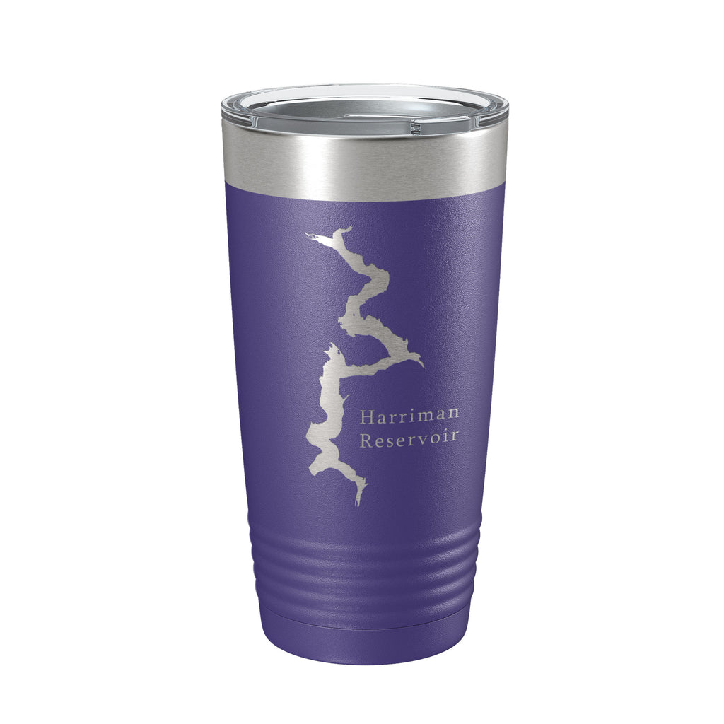 Harriman Reservoir Lake Map Tumbler Travel Mug Insulated Laser Engraved Coffee Cup Whitingham Vermont 20 oz