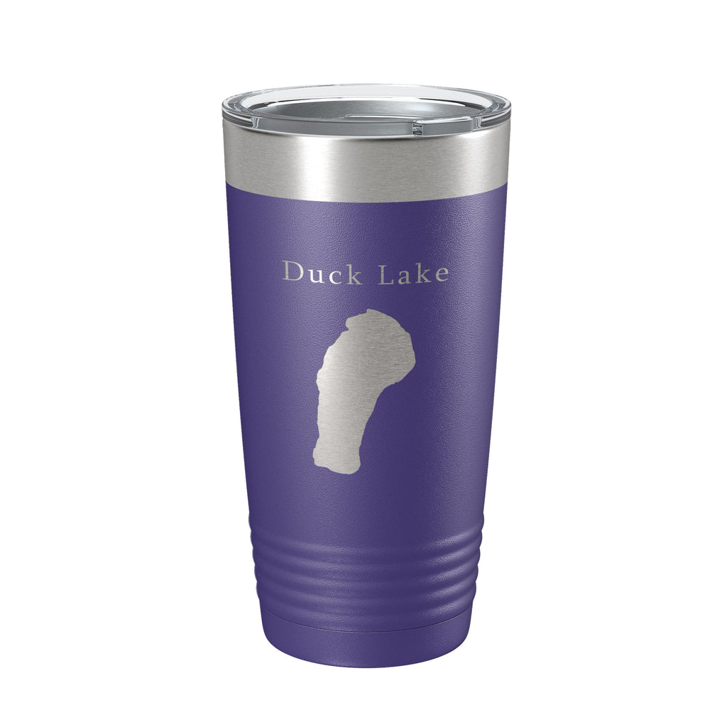 Duck Lake Map Tumbler Travel Mug Insulated Laser Engraved Coffee Cup Calhoun County Michigan 20 oz