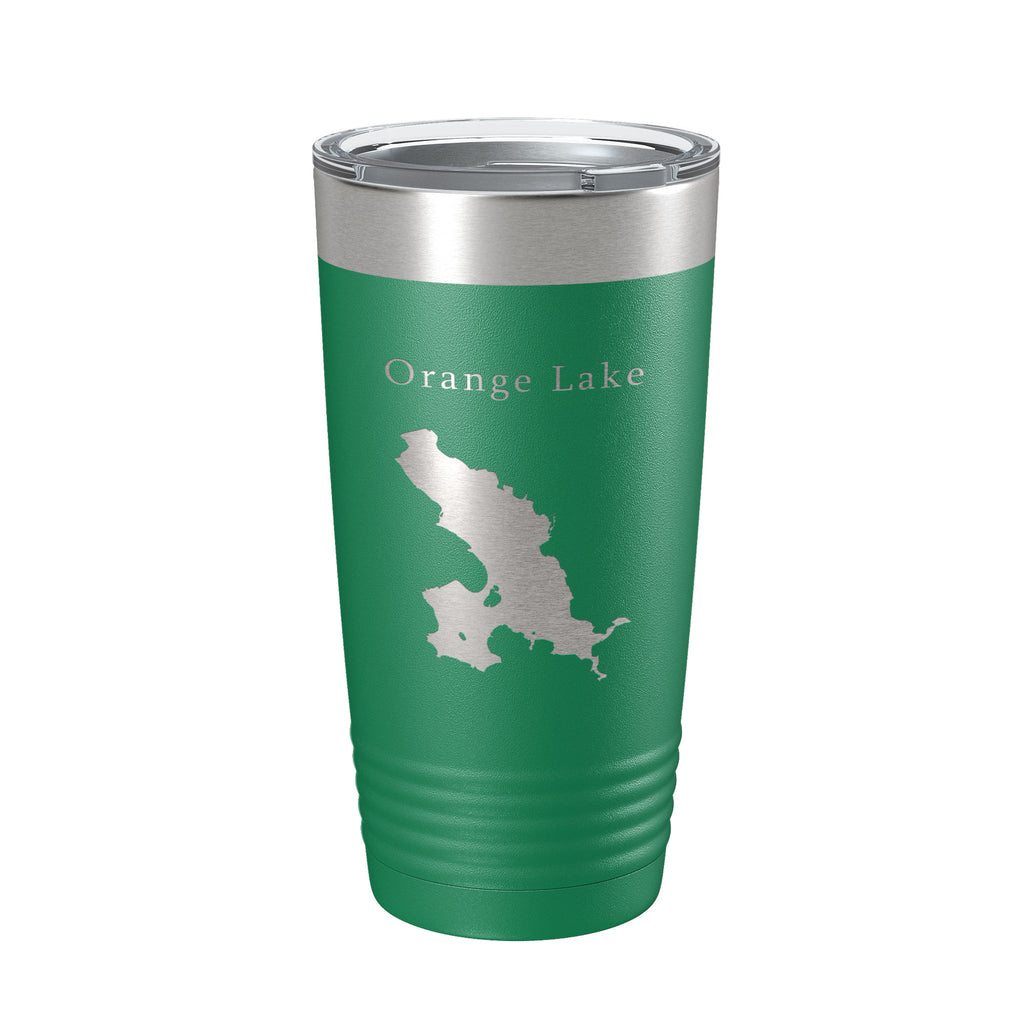 Orange Lake Map Tumbler Travel Mug Insulated Laser Engraved Coffee Cup Florida 20 oz