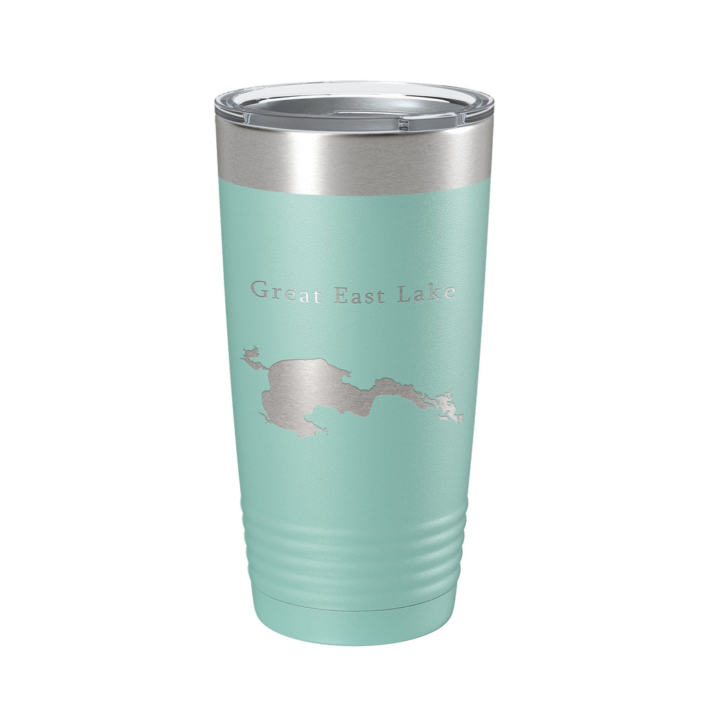 Great East Lake Map Tumbler Travel Mug Insulated Laser Engraved Coffee Cup Maine New Hampshire 20 oz