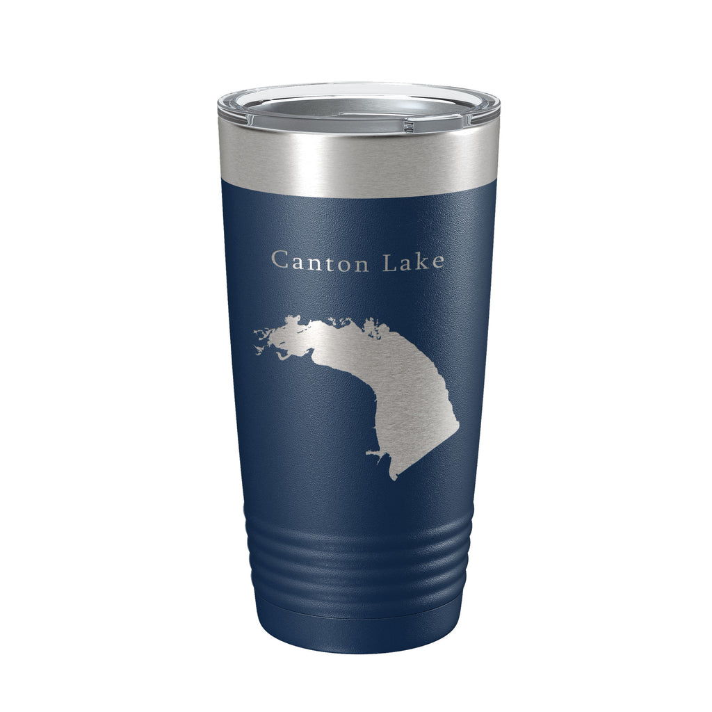 Canton Lake Map Tumbler Travel Mug Insulated Laser Engraved Coffee Cup Oklahoma 20 oz