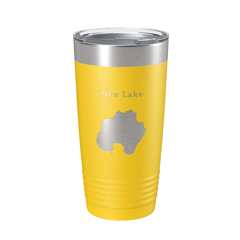 Pike Lake Map Tumbler Travel Mug Insulated Laser Engraved Coffee Cup Washington County Wisconsin 20 oz