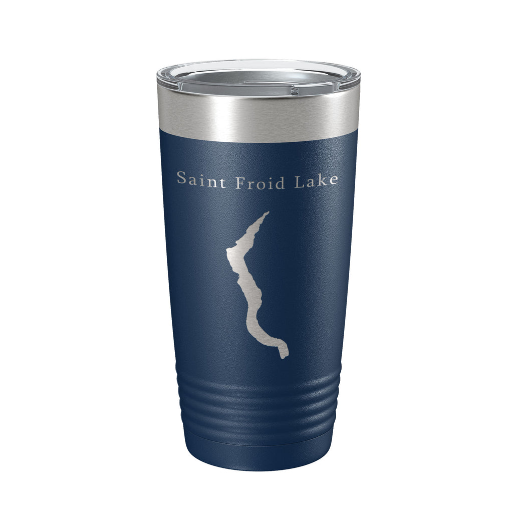 Saint Froid Lake Map Tumbler Travel Mug Insulated Laser Engraved Coffee Cup Maine 20 oz