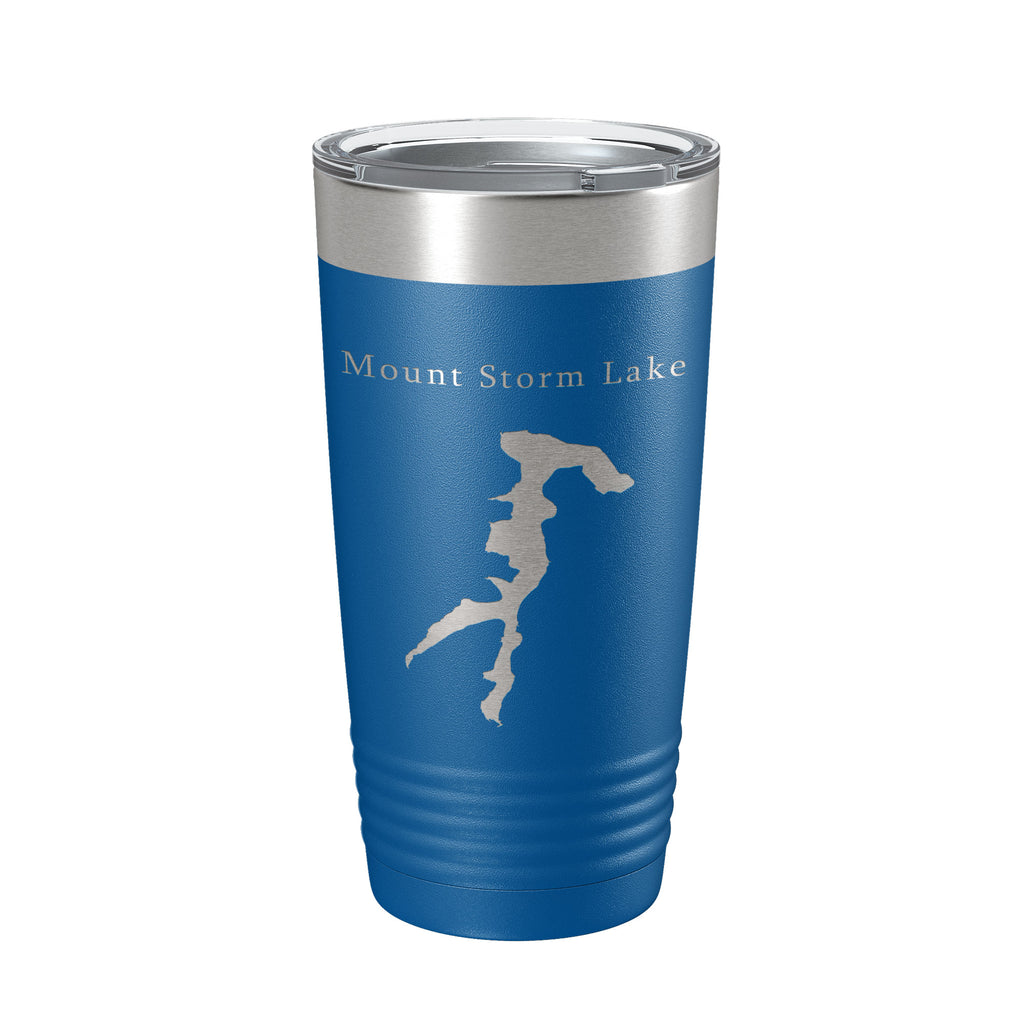 Mount Storm Lake Map Tumbler Travel Mug Insulated Laser Engraved Coffee Cup West Virginia 20 oz