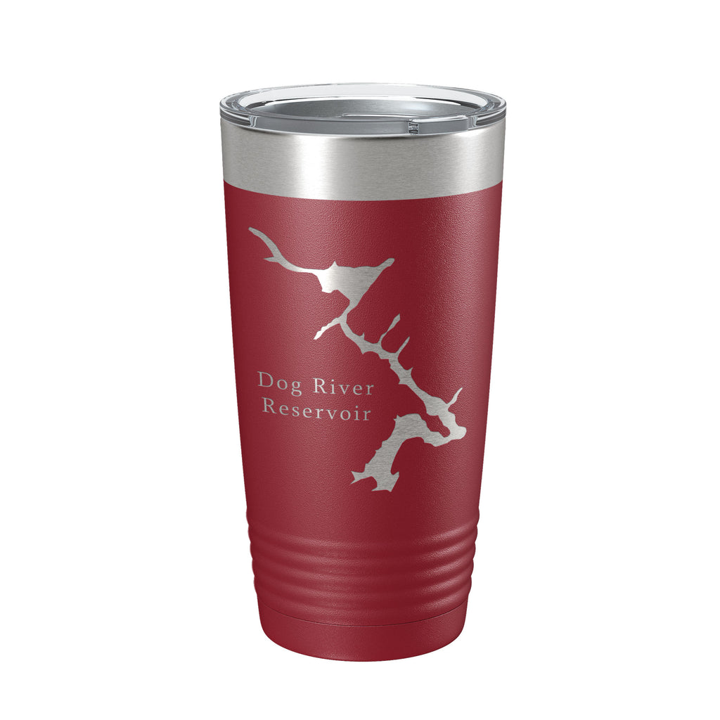Dog River Reservoir Tumbler Lake Map Travel Mug Insulated Laser Engraved Coffee Cup Chattahoochee Douglasville Georgia 20 oz
