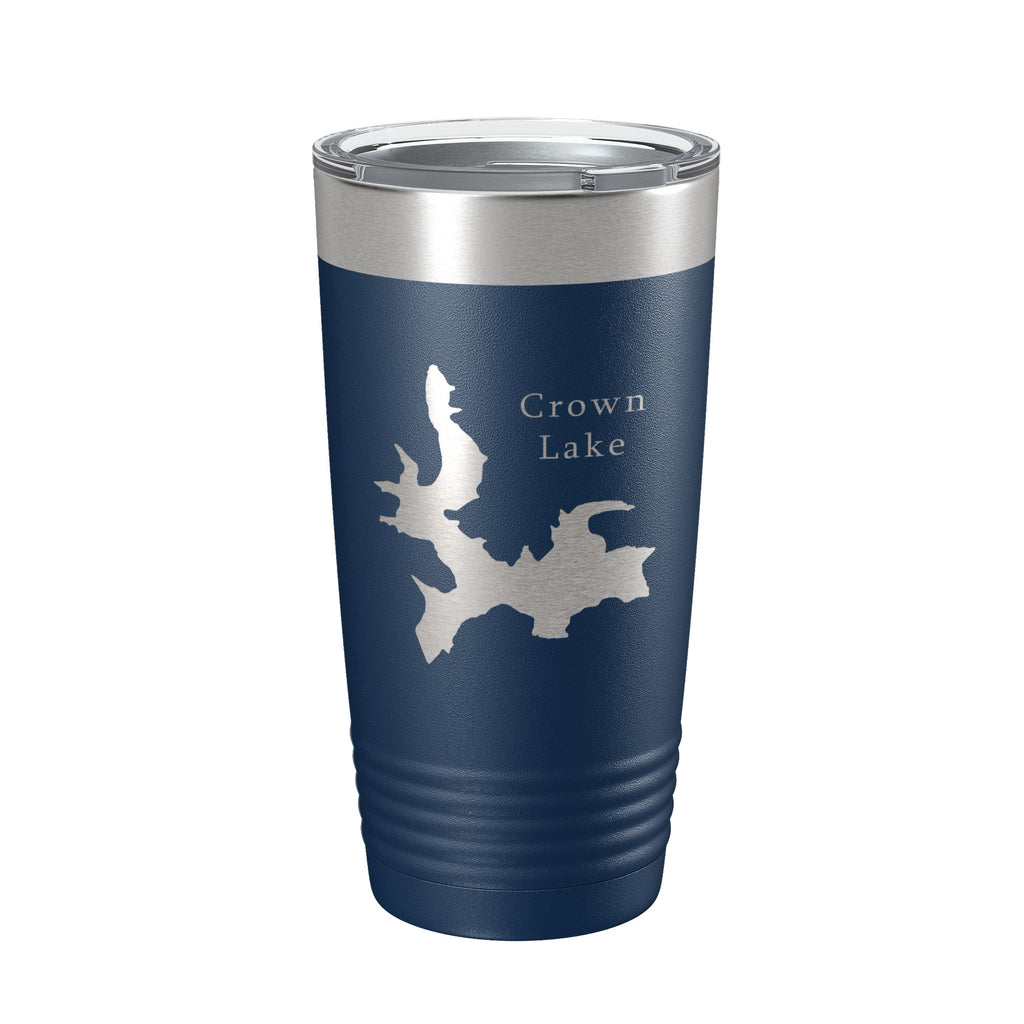Crown Lake Map Tumbler Travel Mug Insulated Laser Engraved Coffee Cup Arkansas 20 oz