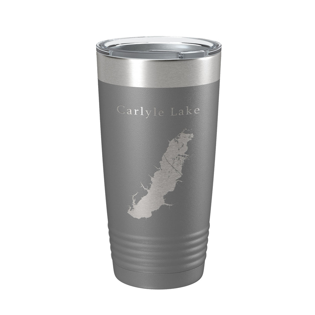 Carlyle Lake Map Tumbler Travel Mug Insulated Laser Engraved Coffee Cup Illinois 20 oz