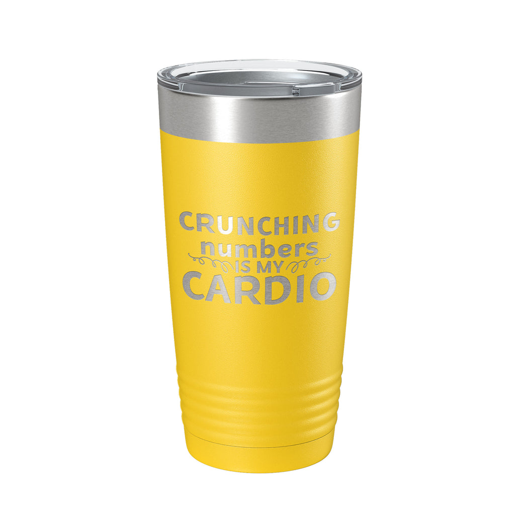 Crunching Numbers Is My Cardio Tumbler Travel Mug Insulated Laser Engraved Accountant Bookkeeper CPA Gift Funny Coffee Cup 20 oz