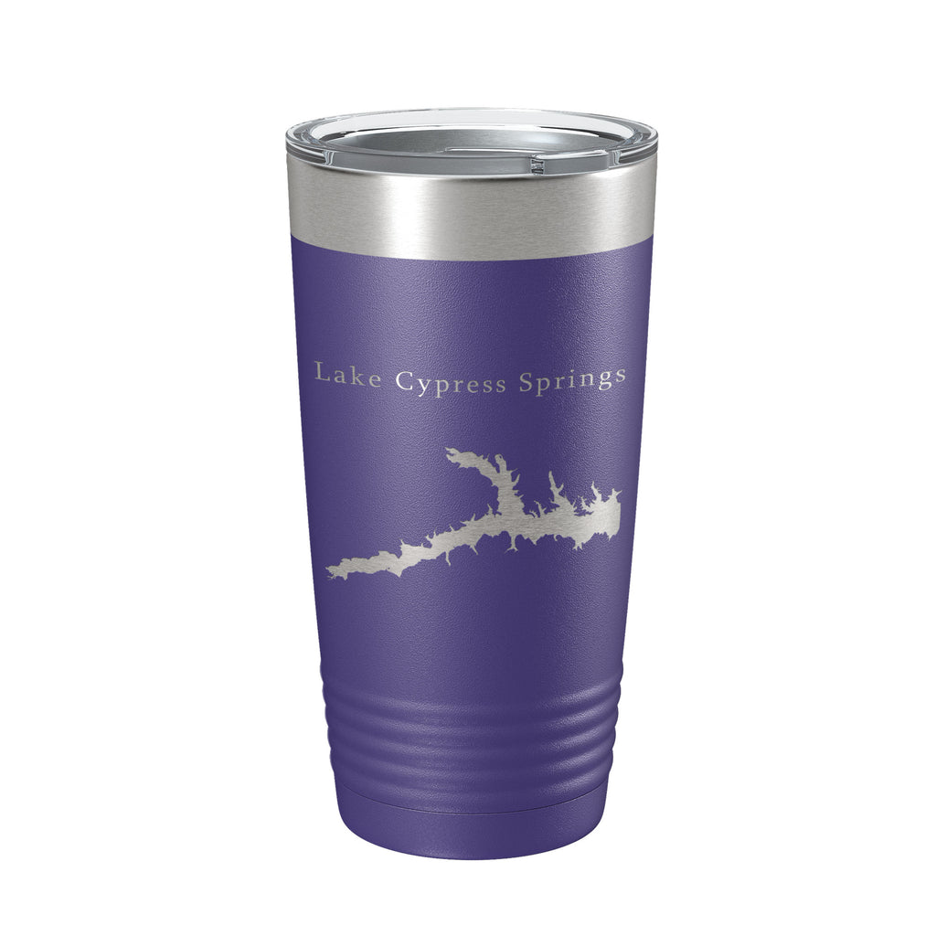 Lake Cypress Springs Map Tumbler Travel Mug Insulated Laser Engraved Coffee Cup Texas 20 oz