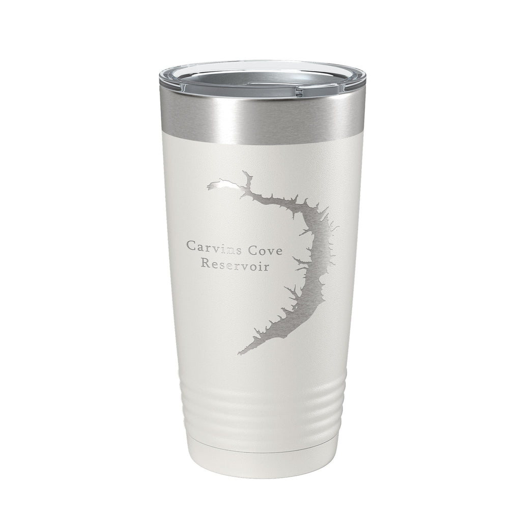 Carvins Cove Reservoir Tumbler Lake Map Travel Mug Insulated Laser Engraved Coffee Cup Virginia 20 oz