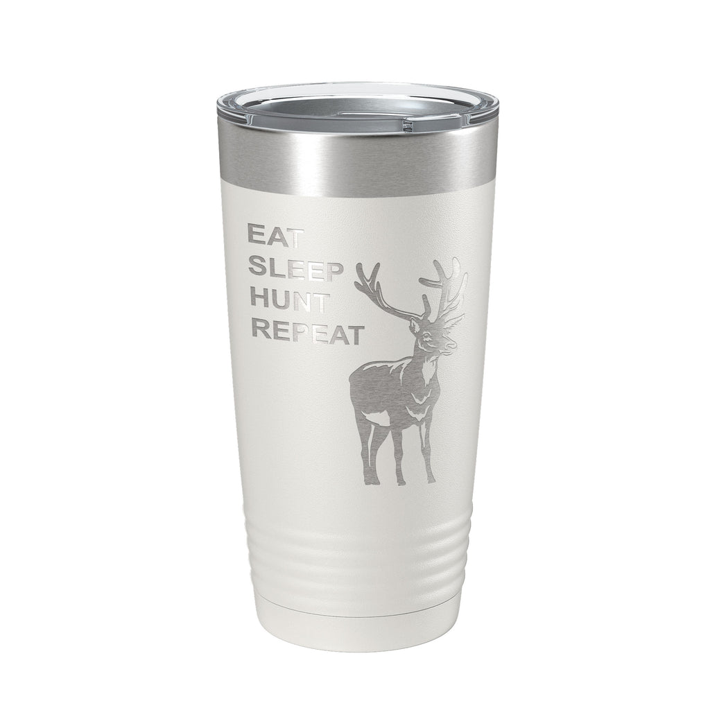 Deer Hunter Tumbler Eat Sleep Hunt Repeat Travel Mug Deer Hunting Insulated Laser Engraved Coffee Cup Gift 20 oz