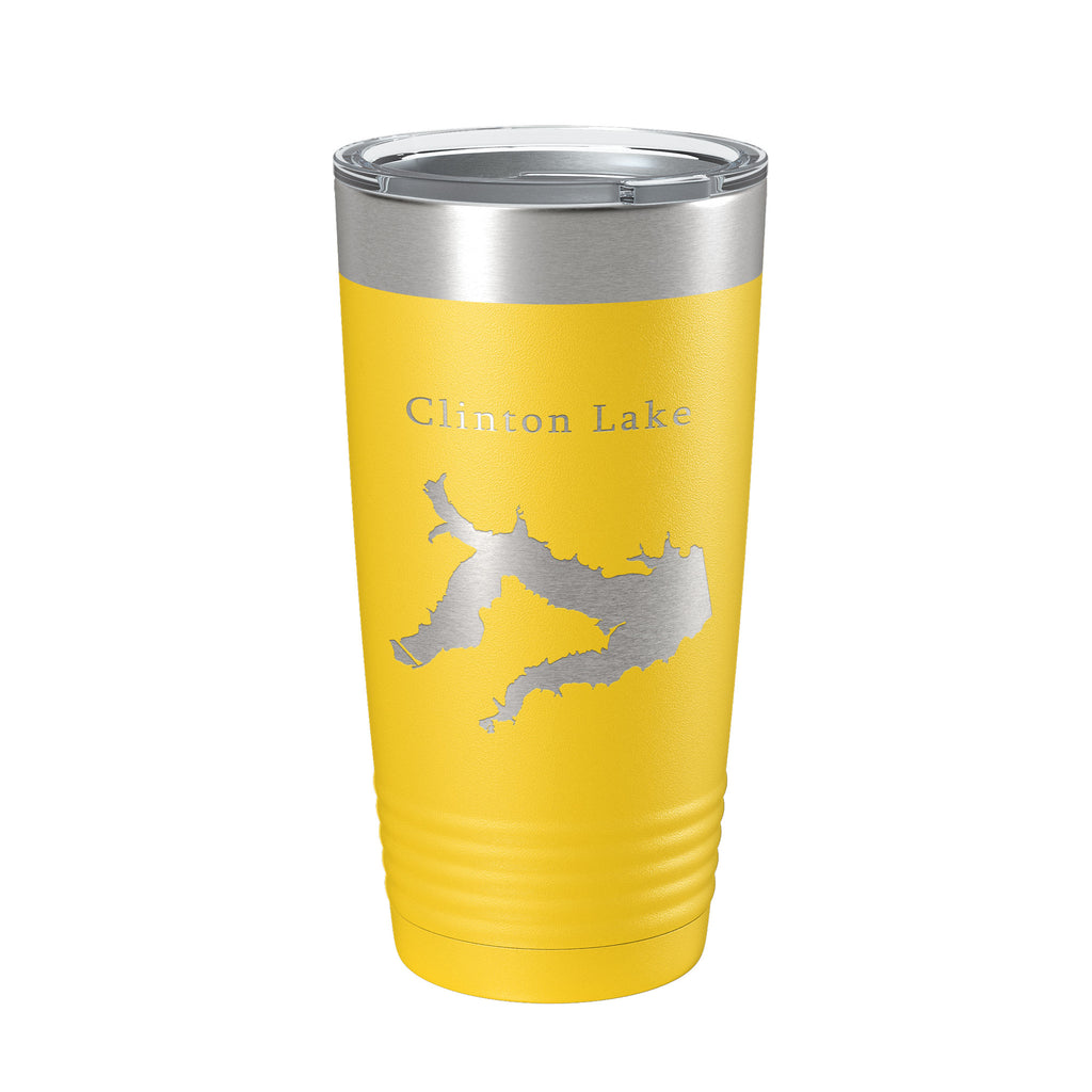 Clinton Lake Map Tumbler Travel Mug Insulated Laser Engraved Coffee Cup Kansas 20 oz
