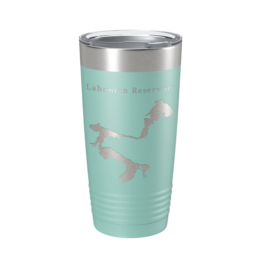 Lahontan Reservoir Tumbler Lake Map Travel Mug Insulated Laser Engraved Coffee Cup Nevada 20 oz