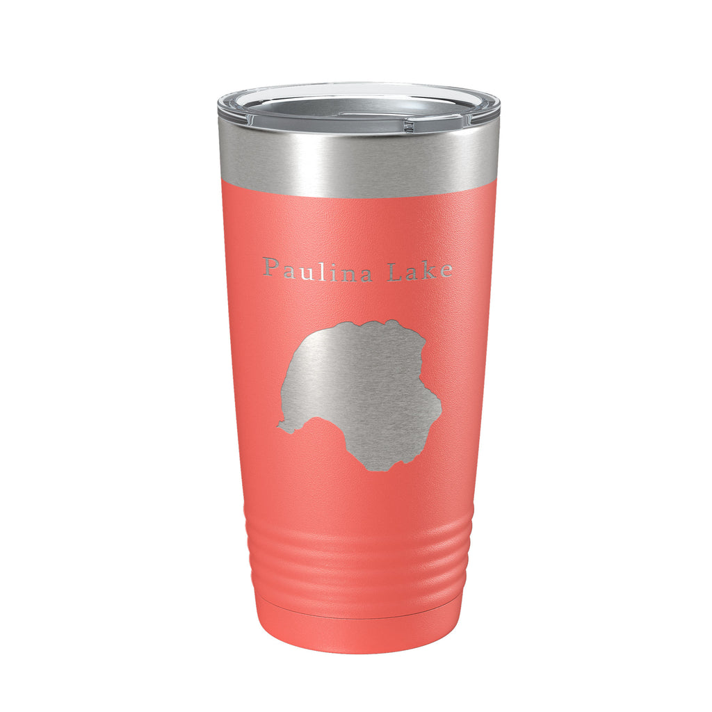 Paulina Lake Map Tumbler Travel Mug Insulated Laser Engraved Coffee Cup Oregon 20 oz