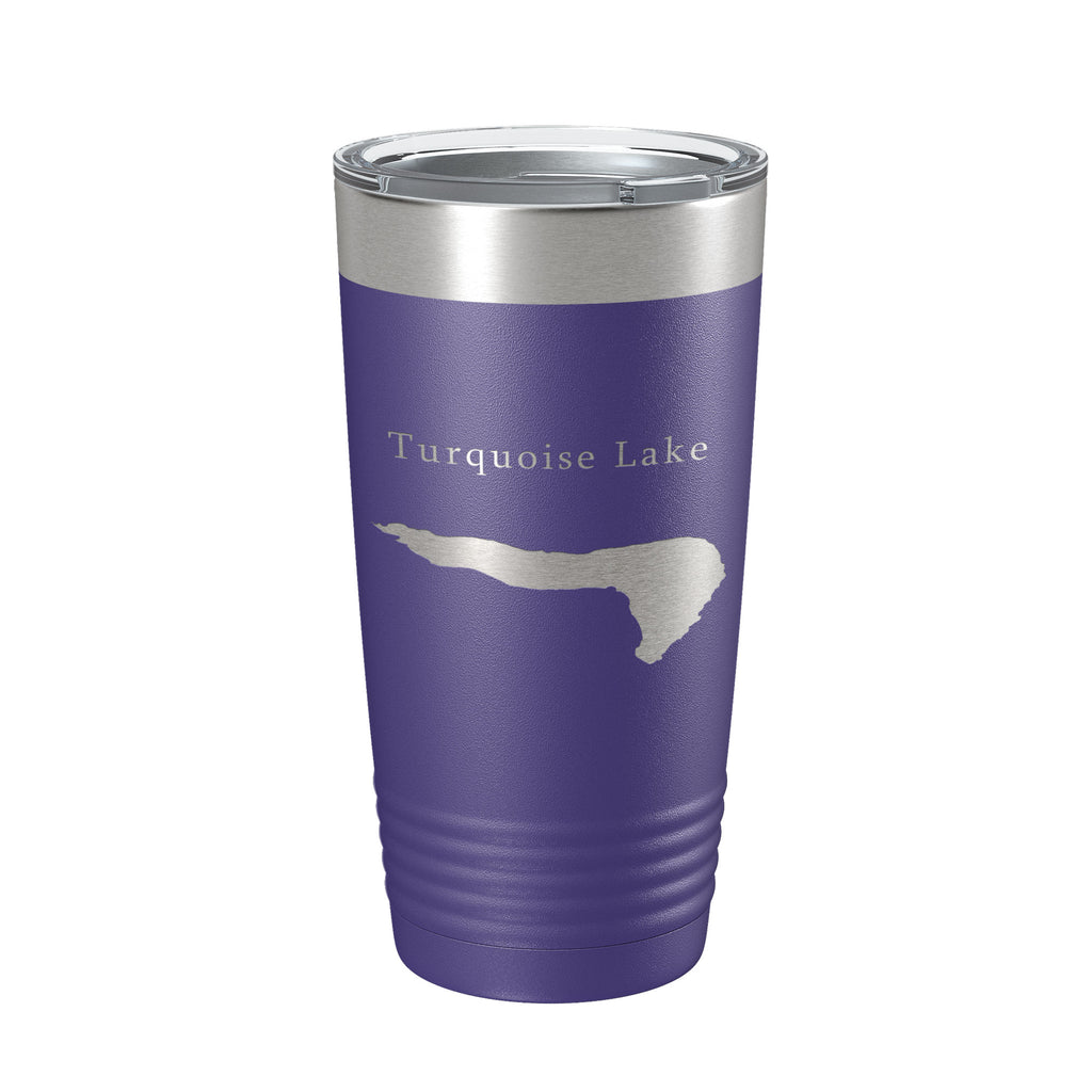Turquoise Lake Map Tumbler Travel Mug Insulated Laser Engraved Coffee Cup Colorado 20 oz