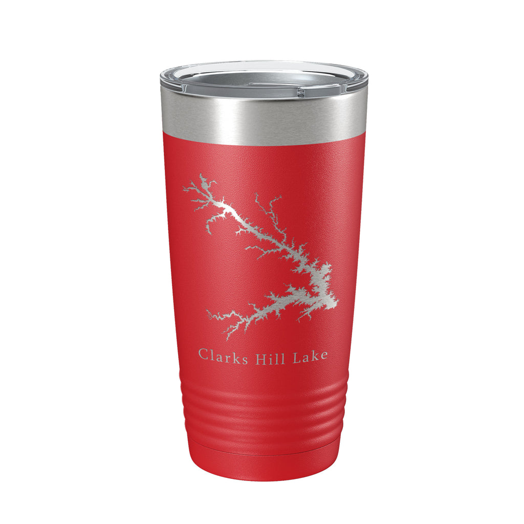 Clarks Hill Lake Map Tumbler Travel Mug Insulated Laser Engraved Coffee Cup J. Strom Thurmond Reservoir GA SC 20 oz