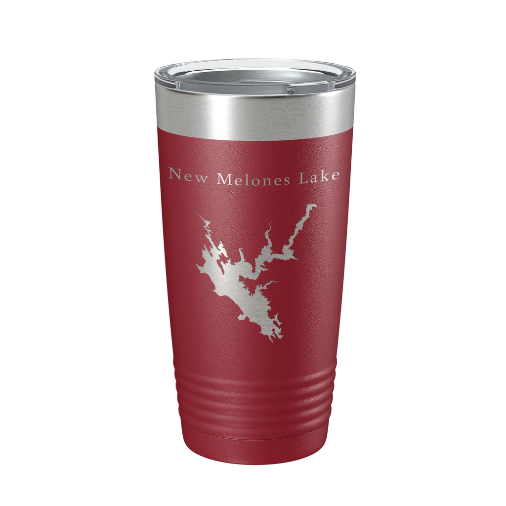 New Melones Lake Map Tumbler Travel Mug Insulated Laser Engraved Coffee Cup California 20 oz