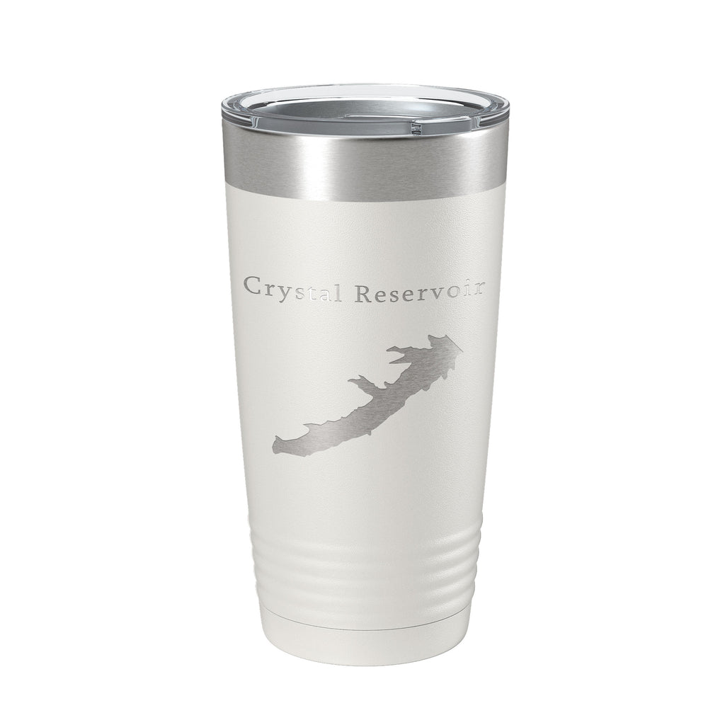 Crystal Reservoir Tumbler Lake Map Travel Mug Insulated Laser Engraved Coffee Cup Colorado 20 oz