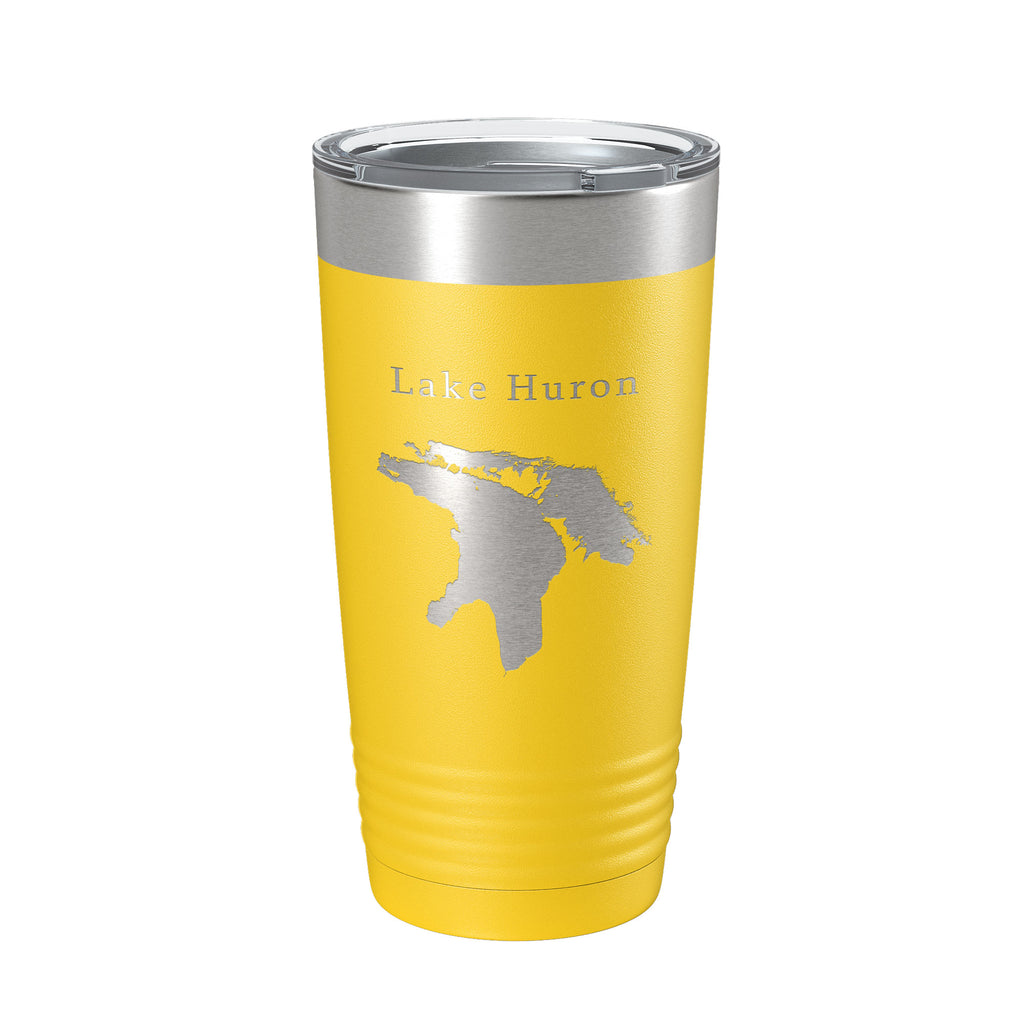 Lake Huron Map Tumbler Travel Mug Insulated Laser Engraved Coffee Cup Michigan Ontario 20 oz