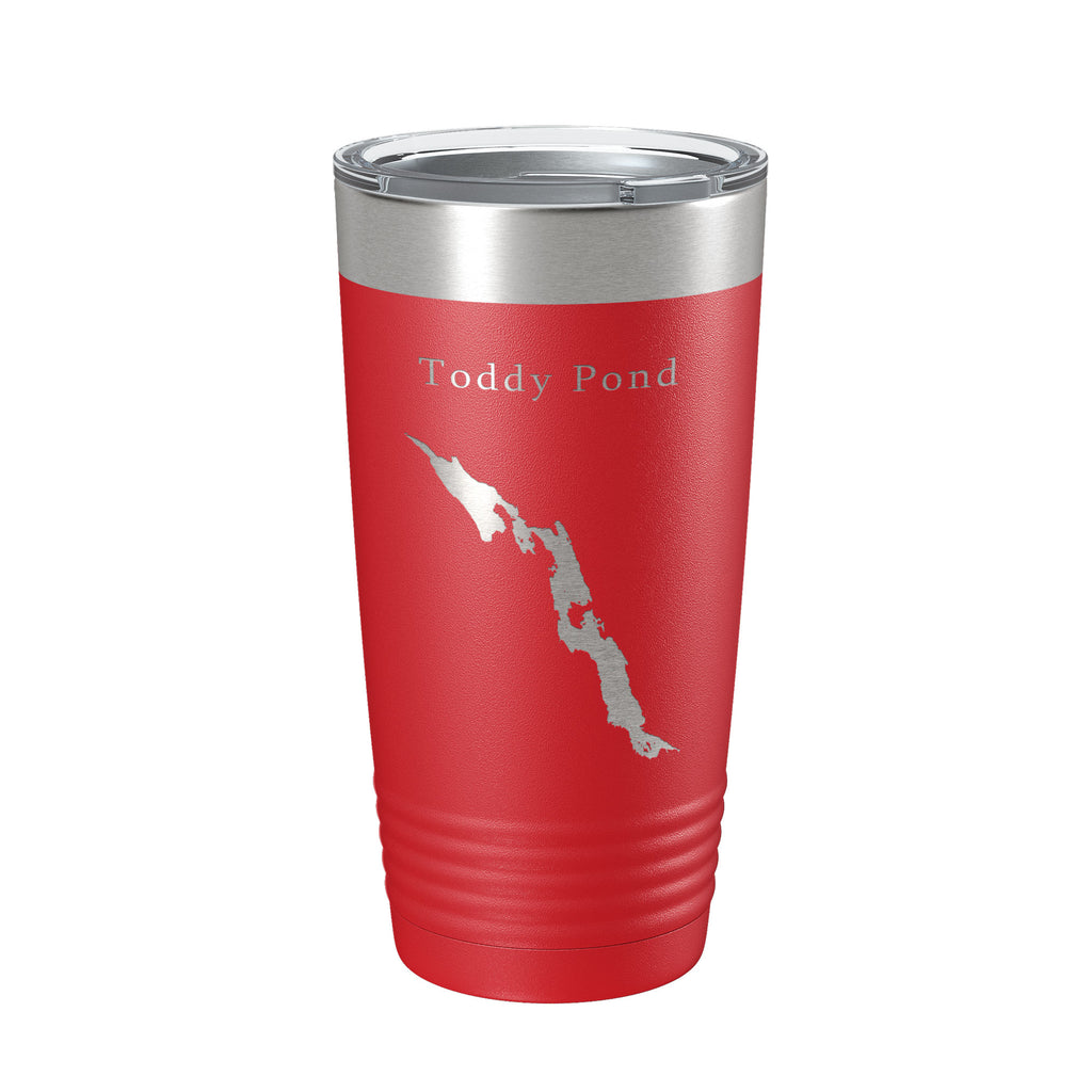 Toddy Pond Tumbler Lake Map Travel Mug Insulated Laser Engraved Coffee Cup Maine 20 oz